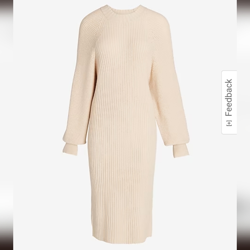 NWT Express Balloon Sleeve Midi Sweater Dress - Picture 3 of 3